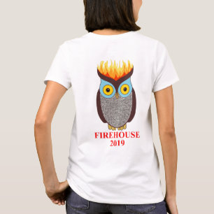 T-shirt La pièce en t Brown des femmes de hibou d'avant et