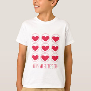 T-shirt La pièce en t de la fille de Valentine de coeurs d