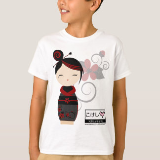 T-shirt La pièce en t des enfants gothiques de Kokeshi