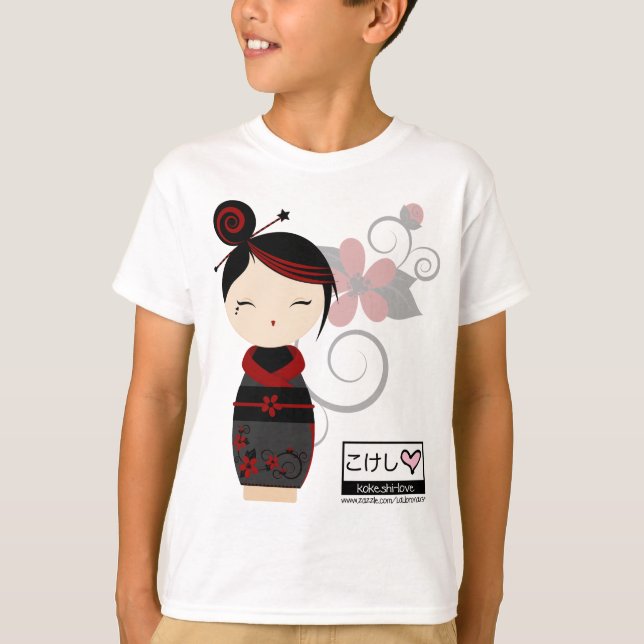 T-shirt La pièce en t des enfants gothiques de Kokeshi (Devant)