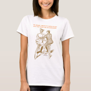 T-shirt La pièce en t des femmes de date de bicyclette -