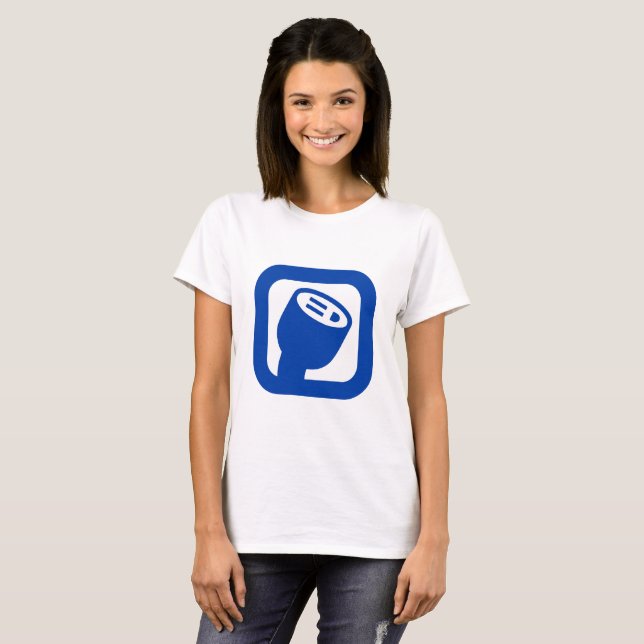 T-shirt La pièce en t des femmes de logo de PlugShare (Devant entier)