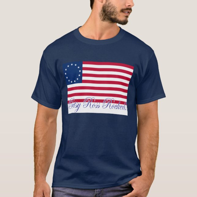 T-shirt la pièce en t des hommes de Betsy Ross (Devant)