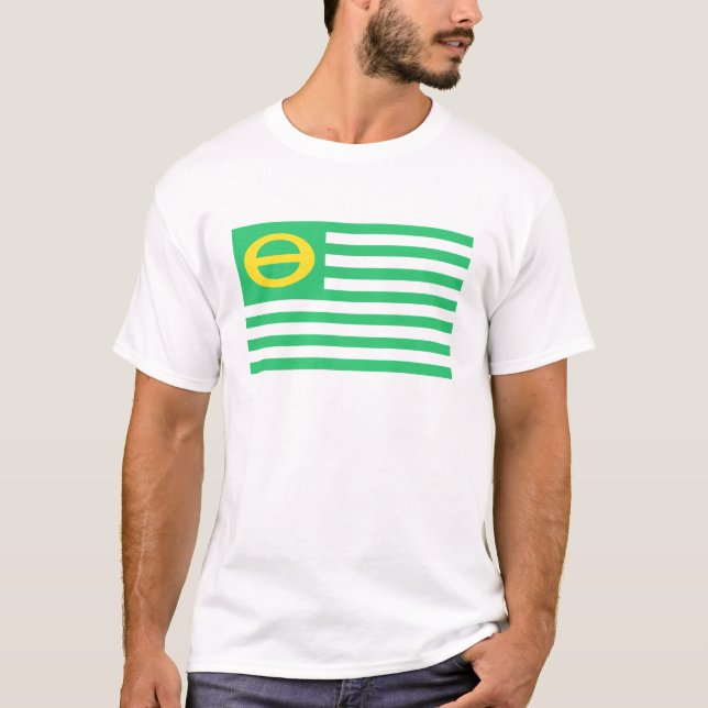 T-shirt La pièce en t des hommes de drapeau d'écologie (Devant)