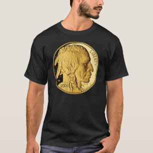 T-shirt La pièce en t foncée de Buffalo de lingot d'or d