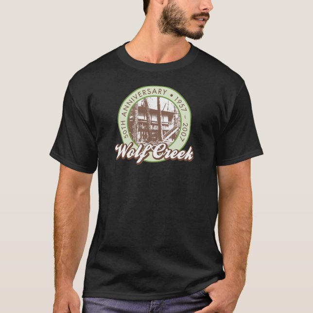 T-shirt La pièce en t noire des hommes de Wolf Creek (Devant)