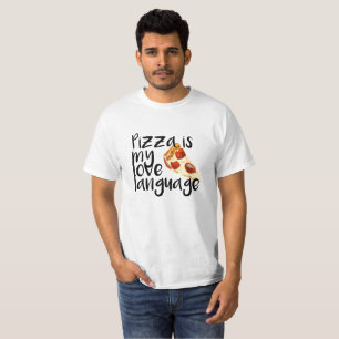 T-shirt La pizza est ma langue d'amour