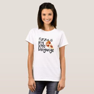 T-shirt La pizza est ma langue d'amour