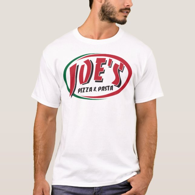 T-shirt La pizza et les pâtes de Joe (Devant)