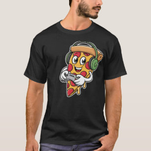 T-shirt la pizza un jeu vidéo gris
