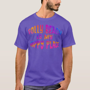 T-shirt LA PLAGE DE FOLLY colorée EST MON ENDROIT HEUREUX