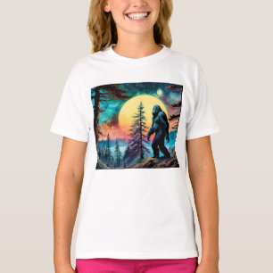 T-shirt La Pleine lune colorée Sasquatch de Squatchin