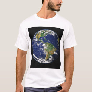 T-shirt La pleine terre montrant l'hémisphère de l'ouest