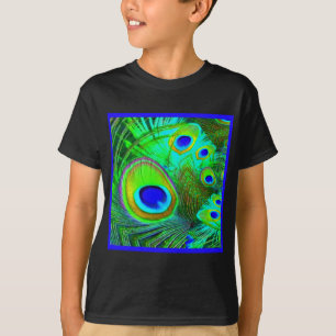 T-shirt La plume verte de paon observe des cadeaux