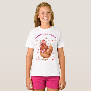 T-shirt La plus mignonne poulette du poulailler poule brun