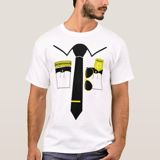 T-shirt La police de peloton de marié de Groomsman habille (Devant)