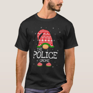 T-shirt La Police Gnome Noël Matching Famille Xmas Co