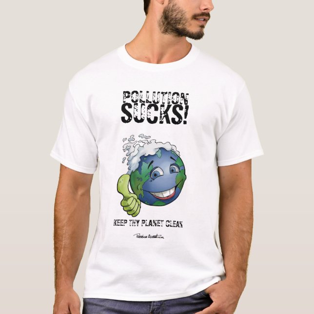 T-shirt La pollution suce ! (Devant)