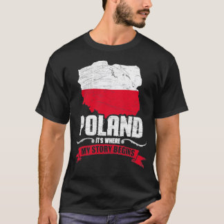 T-shirt La Pologne c'est là que commence mon histoire
