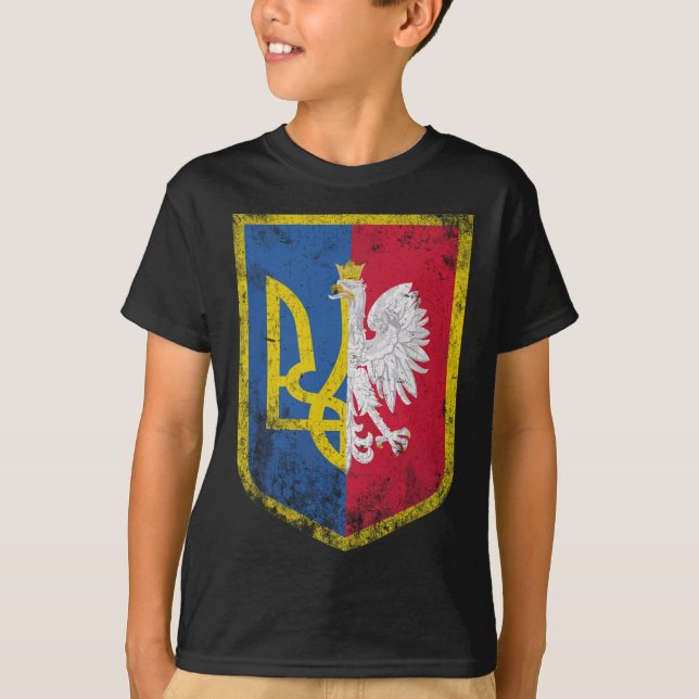 T-shirt La Pologne Contient Le Drapeau Ukrainien Polonais  (Devant)
