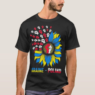 T-shirt La Pologne est avec l'Ukraine Pologne Ukraine Drap