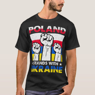 T-shirt La Pologne se tient avec des pièces d'Ukraine 