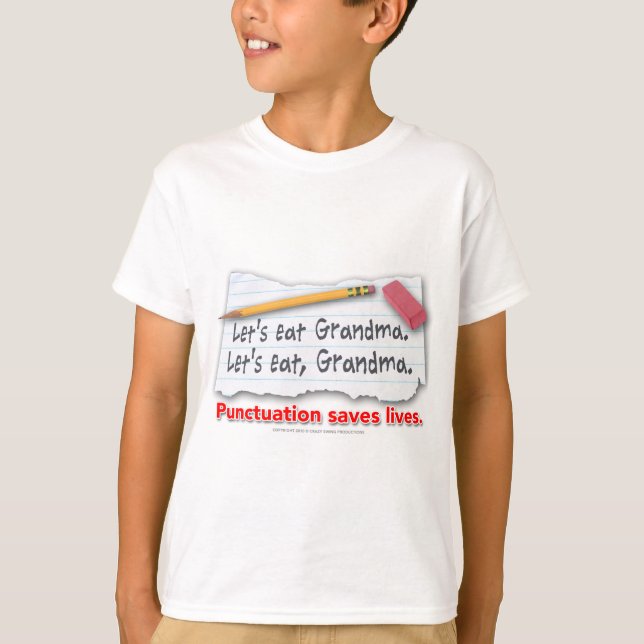T-shirt La ponctuation sauve les vies (Devant)