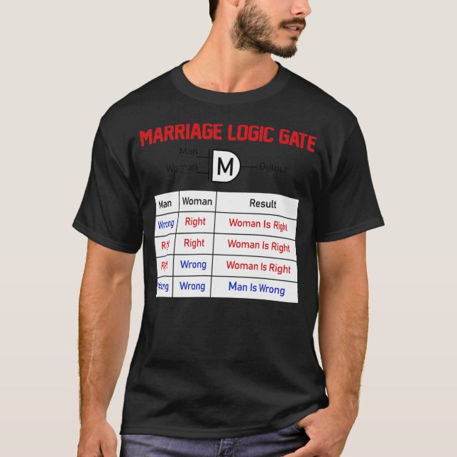 T-shirt La Porte Logique Du Mariage Amusant Ingénieur Mari (Devant)