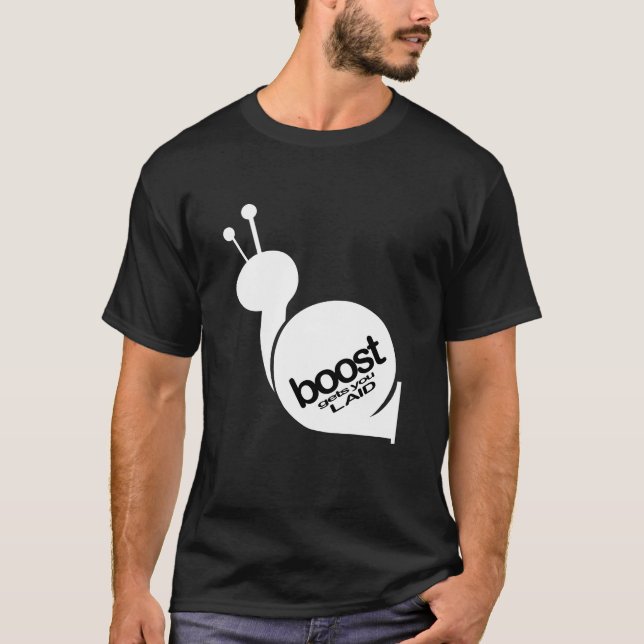 T-shirt La poussée vous obtient étendus - l'escargot blanc (Devant)
