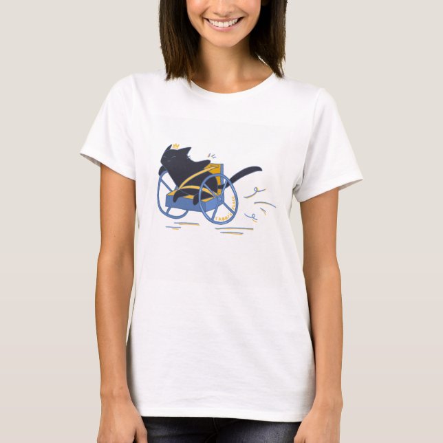 T-shirt La princesse June en fauteuil roulant zoomant sur  (Devant)