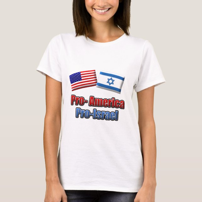 T-shirt La Pro-Amérique/Israël (Devant)