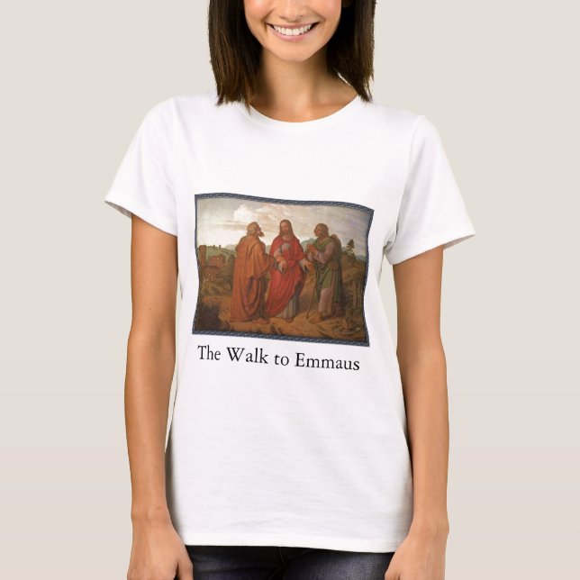 T-shirt La promenade à la chemise de la femme d'Emmaus (Devant)