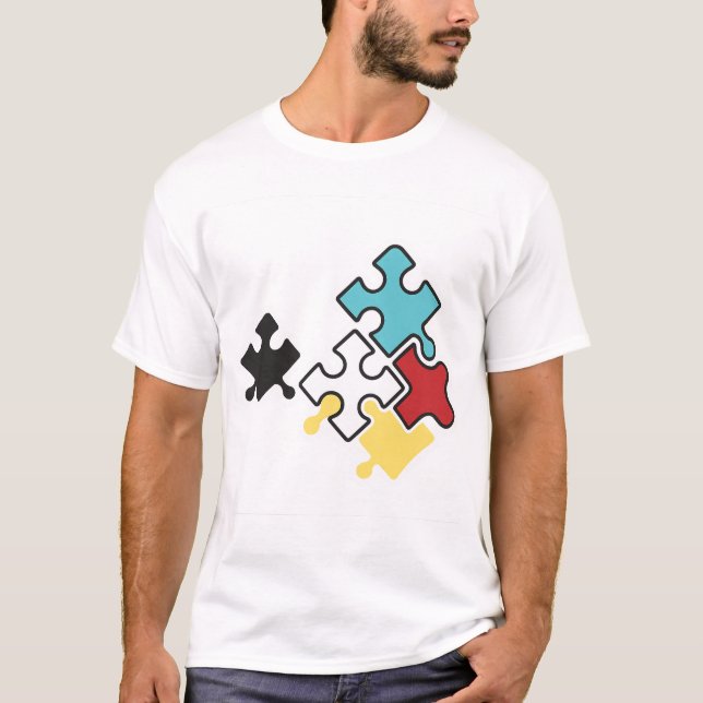 T-shirt La puissance des couleurs dans les puzzles (Devant)