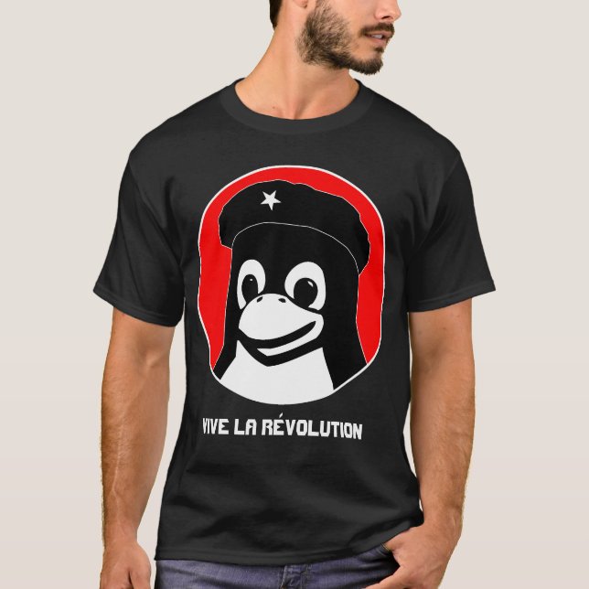 T-shirt La RÃ©volution de Tux Guevara (foncé) - Vive (Devant)