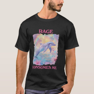 T-shirt La Rage Me Consume Mème De Dauphin Drôle Pour Homm