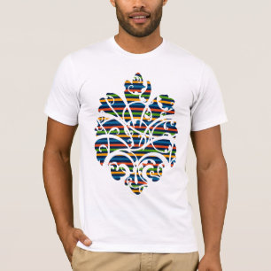 T-shirt la rayure multi met en rouleau le coupe-circuit de