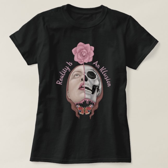 T-shirt La réalité est une illusion (Design devant)