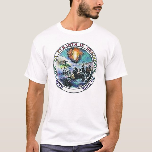 T-shirt La rébellion à la tyrannie est obéissance à Dieu (Devant)