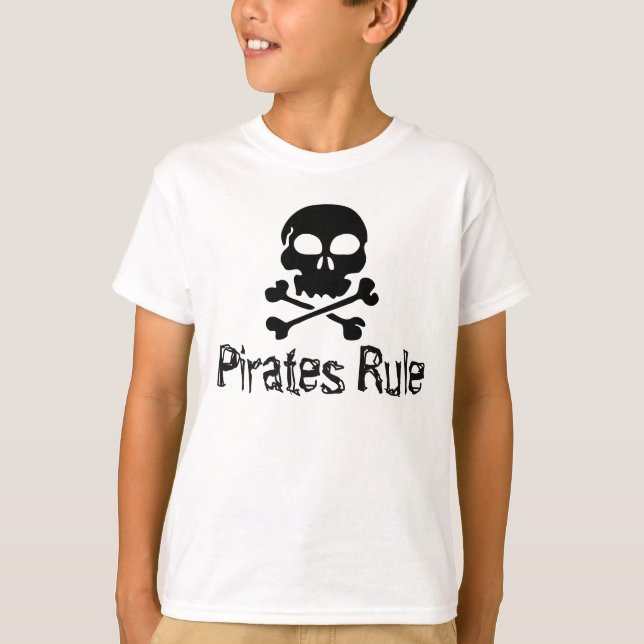T-shirt La règle des pirates de la chemise pour enfants (Devant)