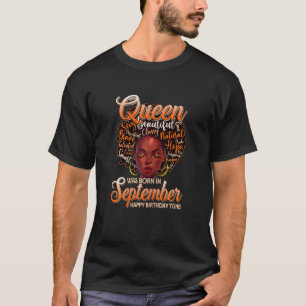 T-shirt La Reine Vintage Rétro Des Femmes Est Née En Septe