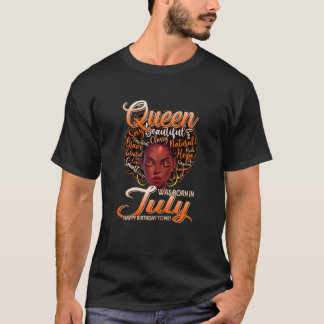 T-shirt La Reine Vintage Rétro Femme Est Née En Juillet No