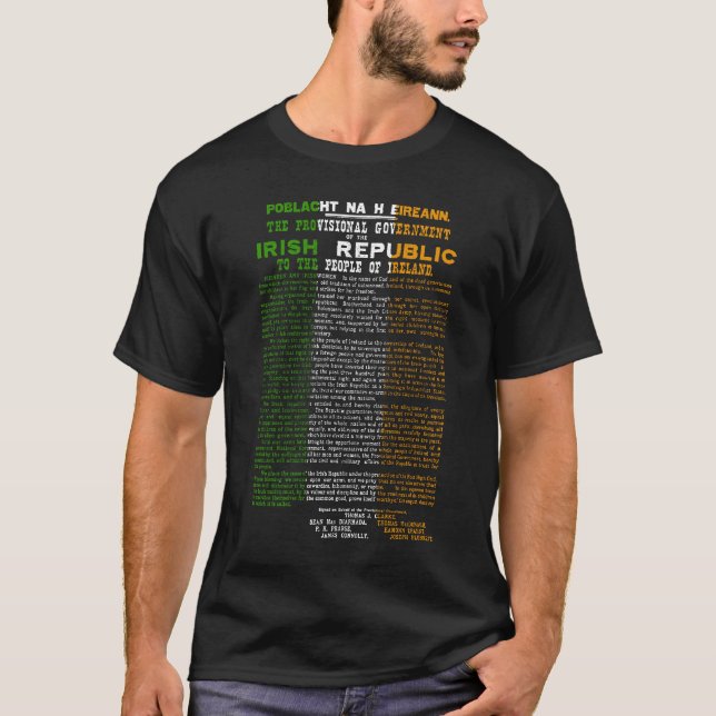 T-shirt La République d'Irlande 1916 Proclaimation en (Devant)