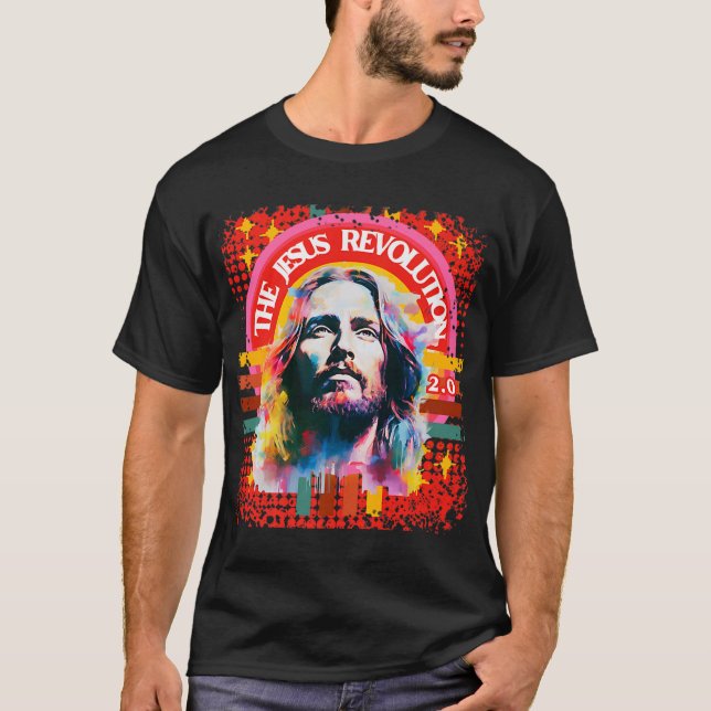 T-shirt La Révolution Jésus 2.0 Chrétien psychédélique (Devant)
