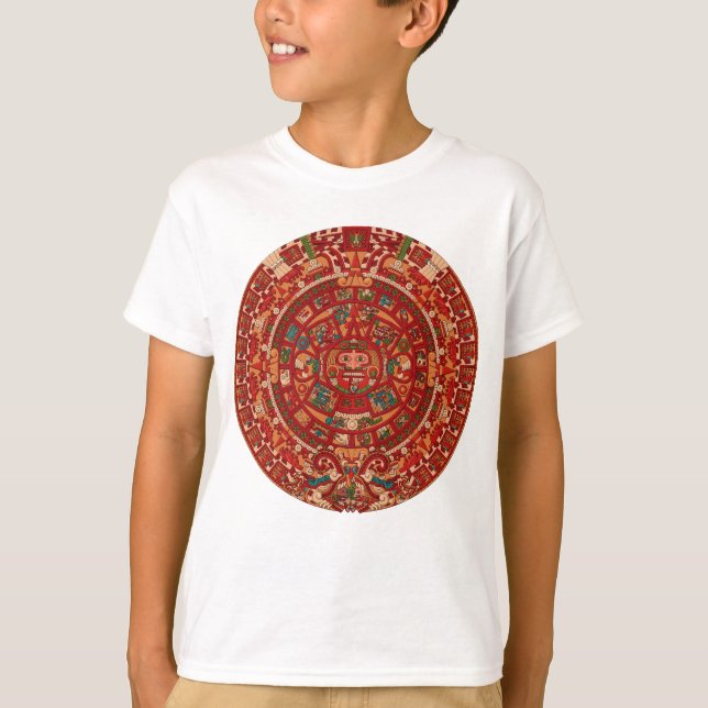 T-shirt La roue (aztèque) maya de calendrier (Devant)