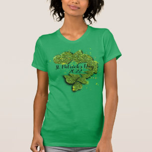 T-shirt La Saint-Patrick Trèfles cœurs scintillants