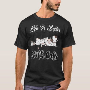 T-shirt La Saint-Valentin amoureux des chats La vie est me