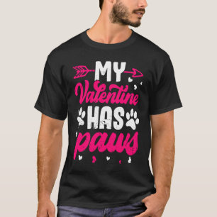 T-shirt La Saint-Valentin Mon Valentin a des pattes  Chat 