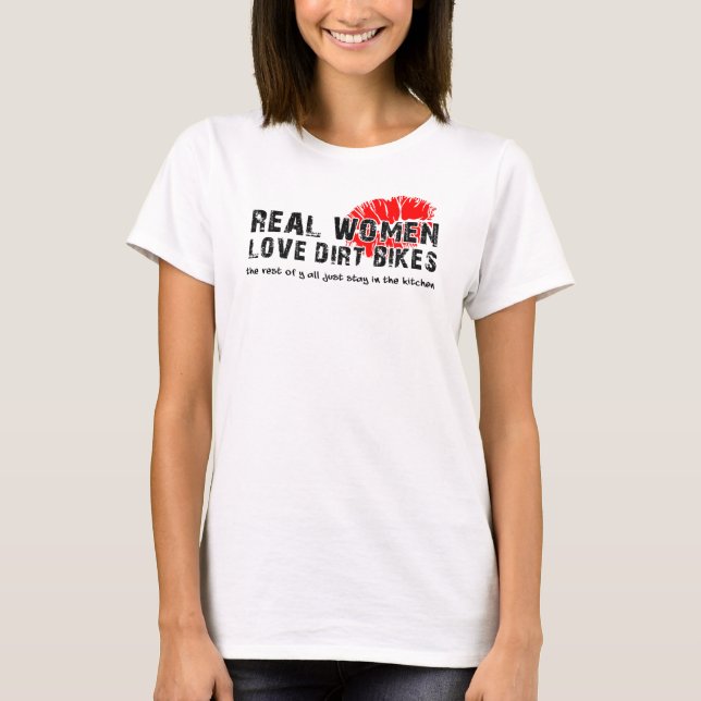 T-shirt La saleté d'amour de vraies femmes fait du vélo le (Devant)