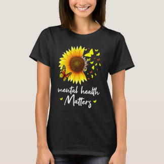 T-shirt La santé mentale, les questions Tournesol, papillo