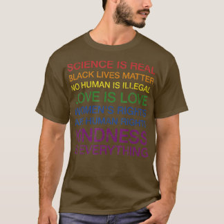 T-shirt La science aime les droits humains dans les couleu